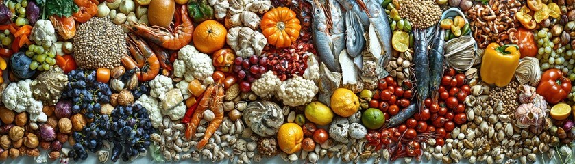 Fresh Healthy Food Variety Colorful Market Display