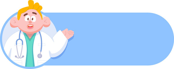 A man doctor's advice in message box 01 illustration transparent design. Dental care concept.