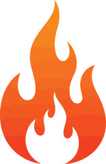 Fiery flame icon vivid orange glow heat energy symbol digital graphic vector