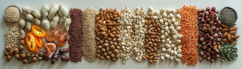 Assorted Raw Beans, Seeds, and Lentils Variety