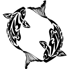 vector illustration of a fish
Black and White Tribal Fish Art
Minimalist Koi Tattoo Style