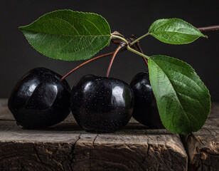 A branch with Black Diamond apples