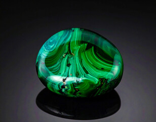 Close-up of a malachite stone