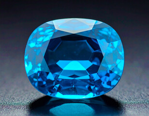 Close-up of a blue topaz stone
