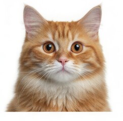 Maine coon cat sitting on white background