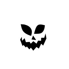 Scary Halloween face silhouette with sharp jagged mouth, triangular nose, and spooky eyes. Perfect for holiday decoration, party design, or horror theme.