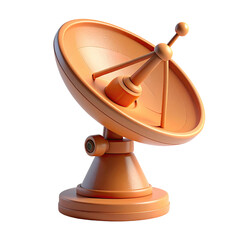 Orange satellite dish against black background