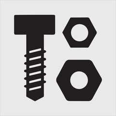 nut and bolt vector illustration logo silhouette logo sticker design icon
