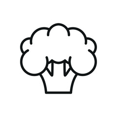 Cauliflower icon in line style for organic, vegetarian, and kitchen visuals.
