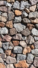 Fototapeta premium Rough Textured Stone Wall Background - Natural Rock Facade Detail