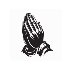Spiritual Hands in Prayer Pose Logo Vector isolated on white background