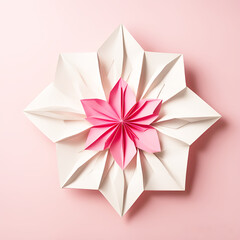 Pink origami star decoration