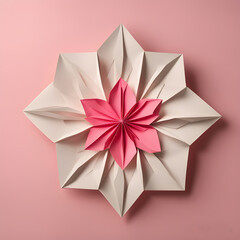 Pink origami star decor