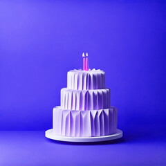 Birthday cake with candles made of paper