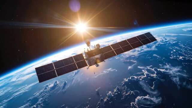 Satellite Orbiting Earth: Technology, Communication, and Space Exploration