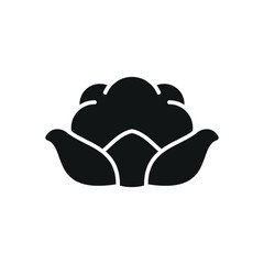 Cauliflower icon in glyph for agriculture, cooking, and nutrition visuals.