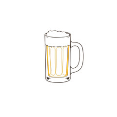 A beer mug, the drawing is made in a minimalistic style and reflects the essence of the object with a single continuous line.