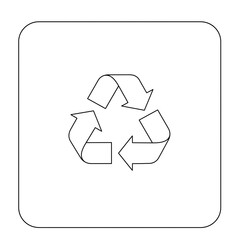Obraz premium Recycling Symbol in Outline Isolated on White Background