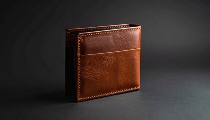 Luxury Brown Leather Wallet Close-Up Product Shot