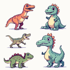 Adorable Pixel Art Dinosaurs A Collection of Cute Prehistoric Creatures