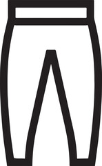 Leggings outline icon silhouette vector illustration for fashion, activewear, clothing, style and design.