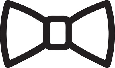 Bow tie outline silhouette vector illustration for fashion, accessory, formal wear, style, and design.
