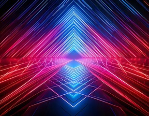 Futuristic neon tunnel with vibrant colors