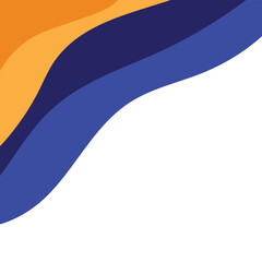 Blue and orange geometric business banner design. Creative banner design with wave shapes and lines for template. Simple design on white horizontal banner. Eps10 vector