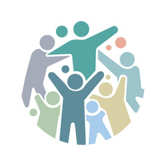 Joyful social connection abstract graphic

