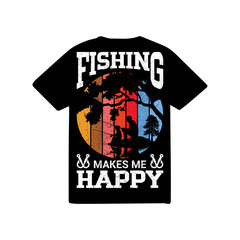 Fishing Makes me Happy t-shirt Logo