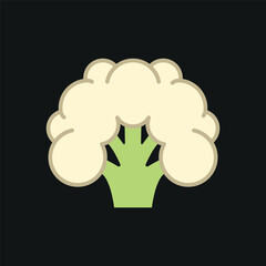 Cauliflower icon in color for fresh food, market, and recipe visuals.