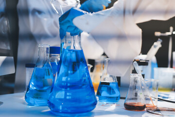 Researchers working in the clinical laboratory