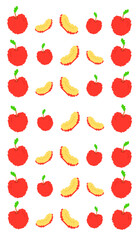 Pixel art vertical apple pattern