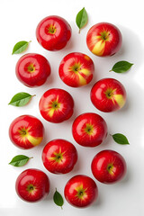 red apples on a white background