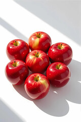 red apples on a white background