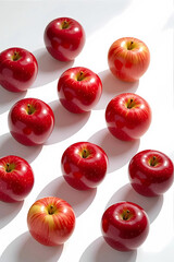 red apples on white background