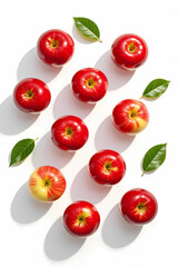 red apples on a white background