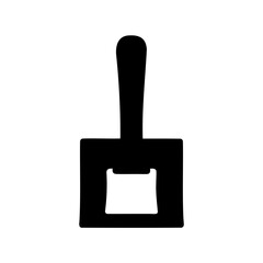 Obraz premium Stylized solid black silhouette of a bottle opener against a white background