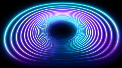Naklejka premium Abstract glowing tunnel made of neon data streams