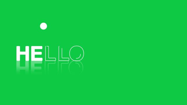 animated jumping or bouncing ball of hello august text word lettering typography glow neon reveal, Bright letters jump in the inscription theme video,motion seamless loop animation green screen b
