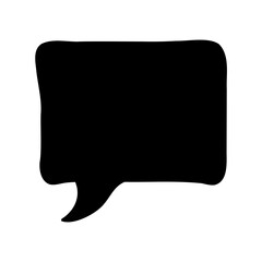 Fototapeta premium Monochrome image featuring a stylized black speech bubble on a white background