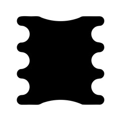 Abstract black cogwheel shape with rounded edges isolated on a white background