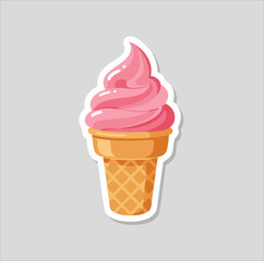 Simple Soft-Serve Ice Cream Cone Icon