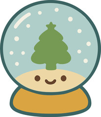 Brighten seasonal education with this charming, smiling Christmas tree illustration, a perfect visual aid for children's learning activities and festive holiday-themed projects