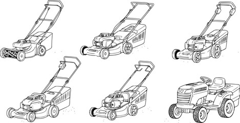 . Vector illustration of gardening grass-cutter.