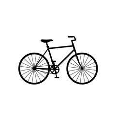 Fototapeta premium Bicycle Simple Black Silhouette on White Background