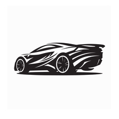 Fototapeta premium Stylish and Minimalist Sports Car Emblem Vector on white background
