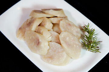 Sausage isolated on black background