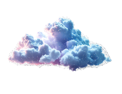 3D rendered cloud with a network of lines