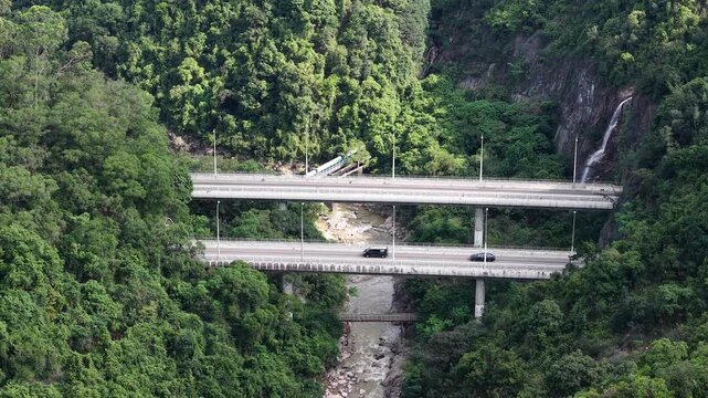 Bridge over Shing Mun Tunnels in Hong Kong city Aug 9 2025